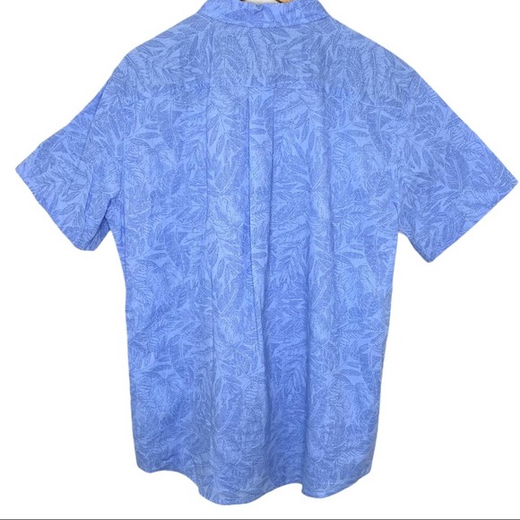 EVEN TIDE Blue Kai Short Sleeve Linen Button Up Shirt Men’s Large NEW - Picture 2 of 9